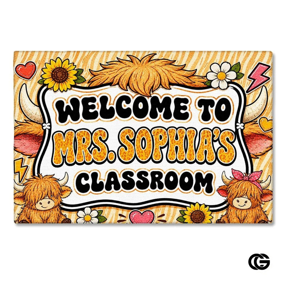 Personalized Classroom Doormat with Custom Teacher Name - Class-07