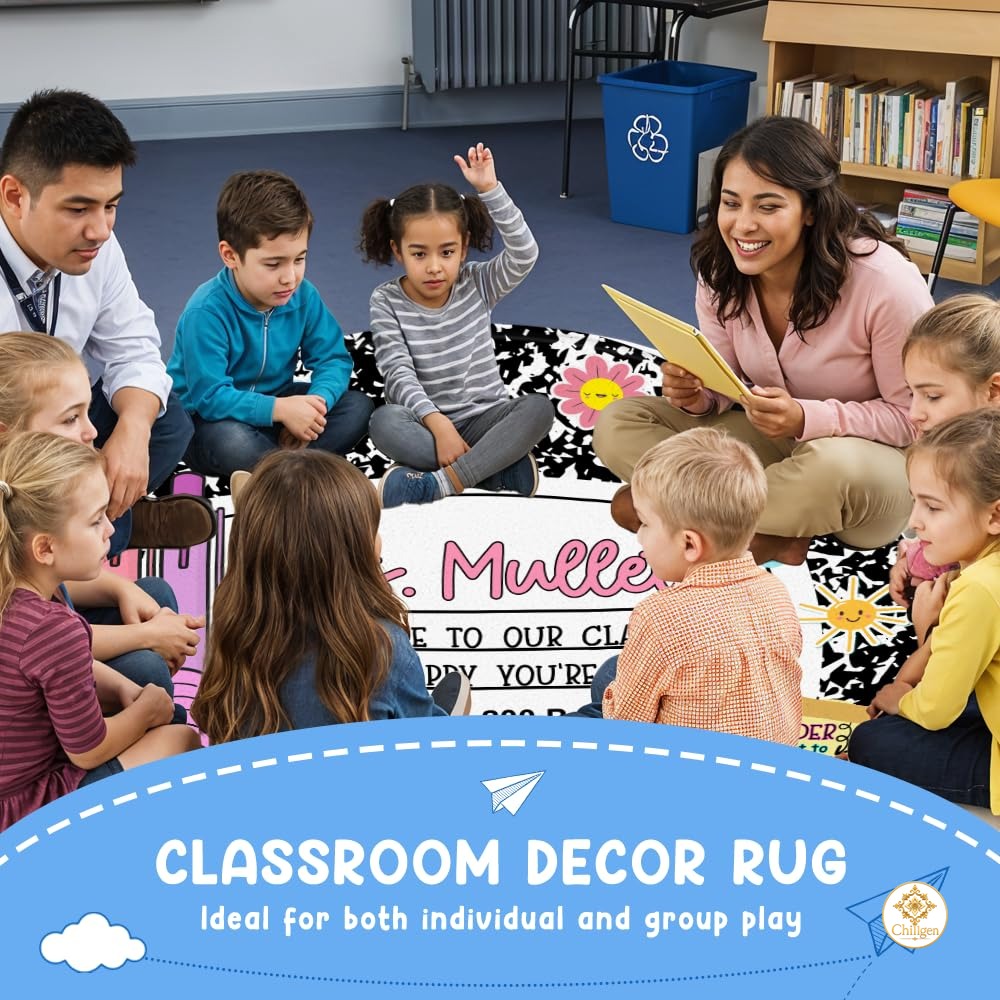 Custom Notebook Welcome Mat for Classroom and Kids Room