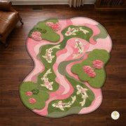 Custom Koi Fish Shaped Area Rug for Bedroom and Living Room