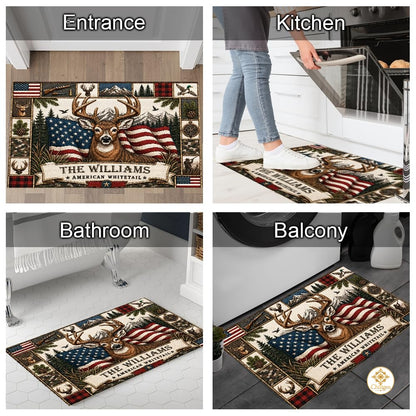 Personalized Hunting Welcome Mat with Custom Family Name
