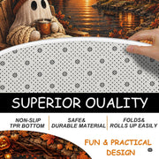 Custom Halloween 3D Optical Illusion Round Rug Skeleton Horror Area Rug (1, #11)