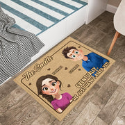 Personalized Family Couple Doormat, Custom Couple Husband Wife Doormat Gift, Outdoor Front Door Rug on Birthday, Christmas, Anniversaries, Valentine's Day for Him Her Woman (S5)
