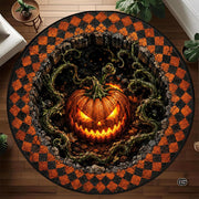 Personalized Halloween 3D Optical Illusion Ghost Round Rug (A02)