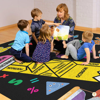 Custom Composition Notebook Classroom Rug with Non Slip Backing