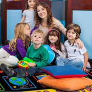 Personalized Teacher Classroom Rug, Custom Back to School Welcome Mat with Name, Kindergarten Preschool Elementary Decor, Composition Notebook Carpet (A05)