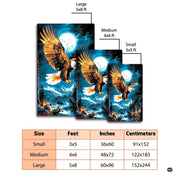 Dimensions and sizing chart for moonlit soaring eagle wilderness area rug - thumbnail image 2 of 7