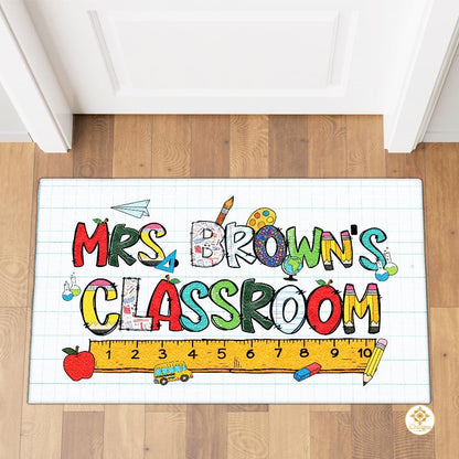 Personalized Teacher Welcome Mat for Classroom and School Decor