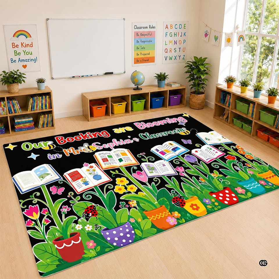 Reading garden storytime teacher area rug - view 1