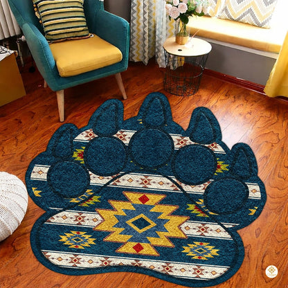 Custom Bear Paw Print Welcome Mat with Non Slip Backing