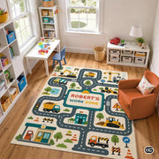 Custom Road Map Doormat with City Street and Car Play Design - Map 2