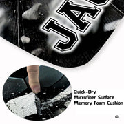 Soft low-pile microfiber surface texture on soccer concrete smash sports area rug - thumbnail image 3 of 8