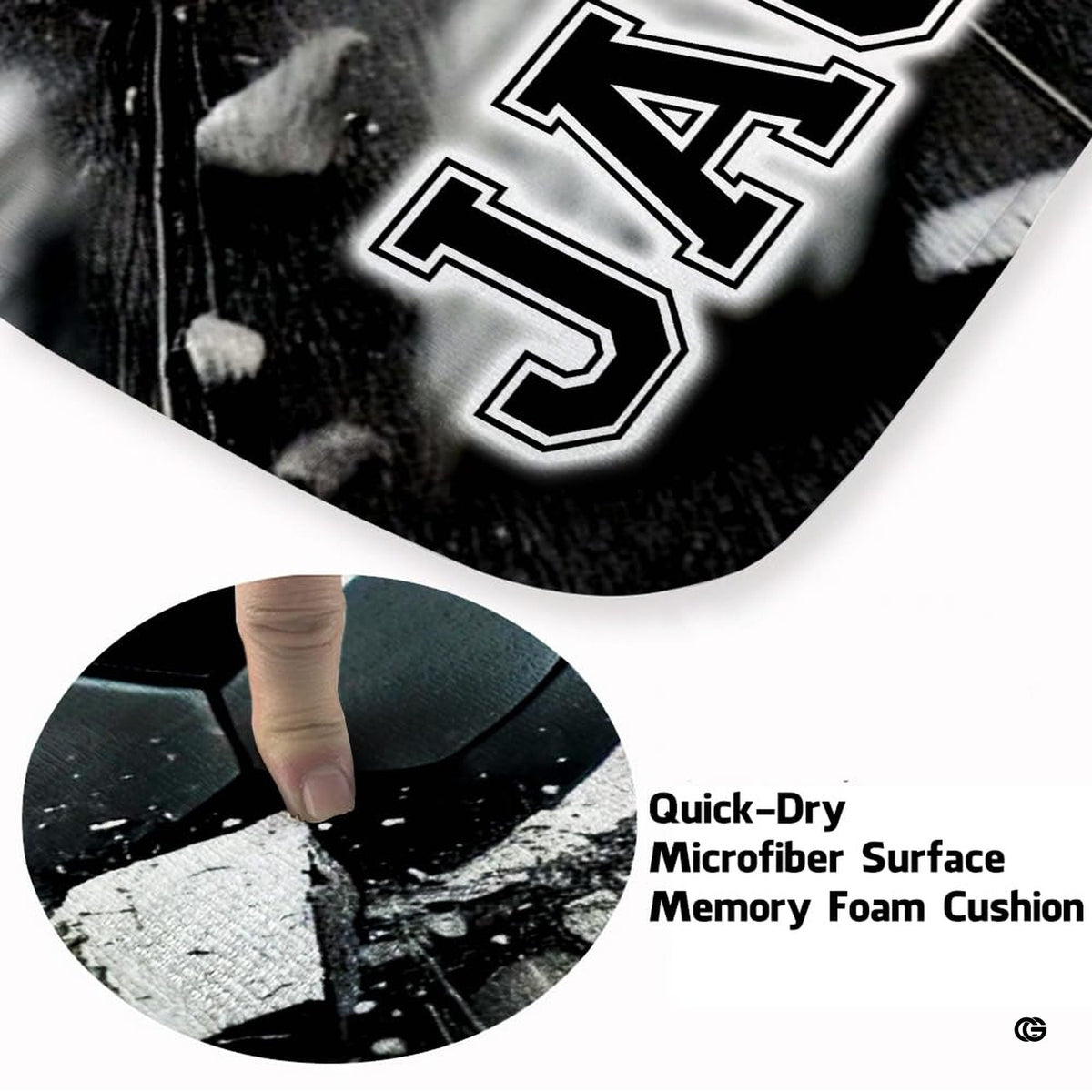 Soft low-pile microfiber surface texture on soccer concrete smash sports area rug - image 3 of 8