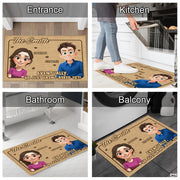 Personalized Family Couple Doormat, Custom Couple Husband Wife Doormat Gift, Outdoor Front Door Rug on Birthday, Christmas, Anniversaries, Valentine's Day for Him Her Woman (S5)