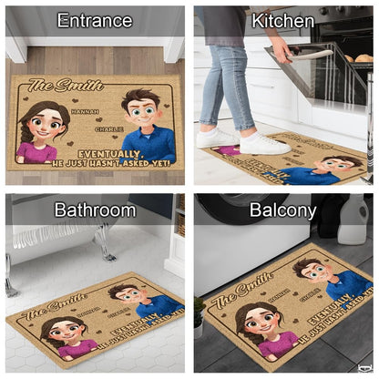 Personalized Family Couple Doormat, Custom Couple Husband Wife Doormat Gift, Outdoor Front Door Rug on Birthday, Christmas, Anniversaries, Valentine's Day for Him Her Woman (S5)