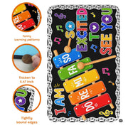 Room decor layout highlighting musical motif floor rug beside instruments and student desks. - thumbnail image 7 of 7