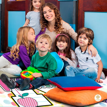 Custom Composition Notebook Classroom Rug for Kids and Boys - Alphabet Letter / 2' x 3' (Rectangular)