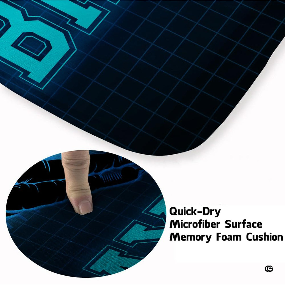 Soft low-pile microfiber surface texture on cyber hockey player sports rug - image 3 of 7