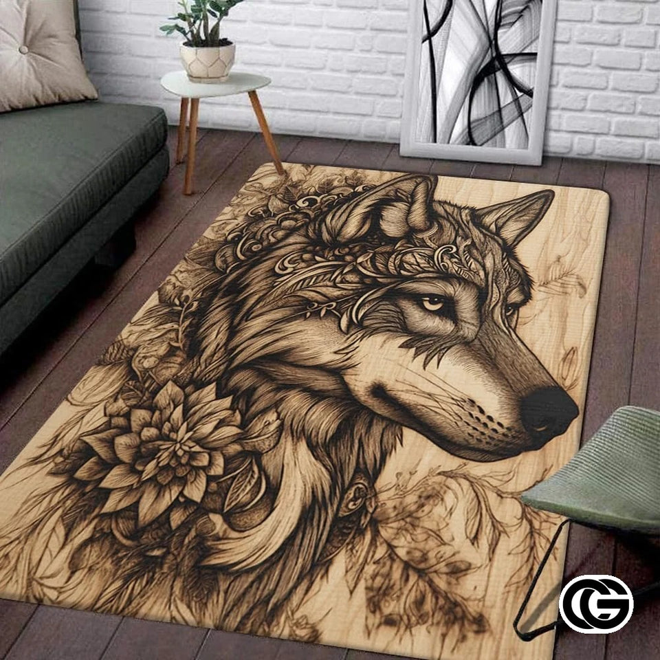 Custom Galaxy Wolves Welcome Mat for Entryway and Living Room - Wolf-ds03
