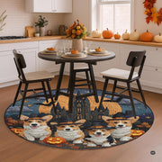 Custom Halloween 3D Optical Illusion Round Rug Skeleton Horror Area Rug (1, #7)