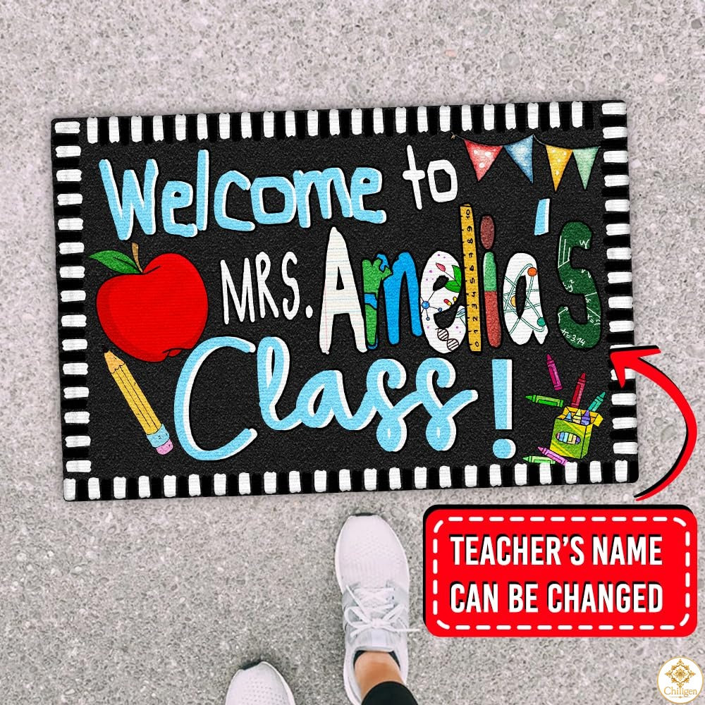 Custom Classroom Welcome Mat for Teachers and Students