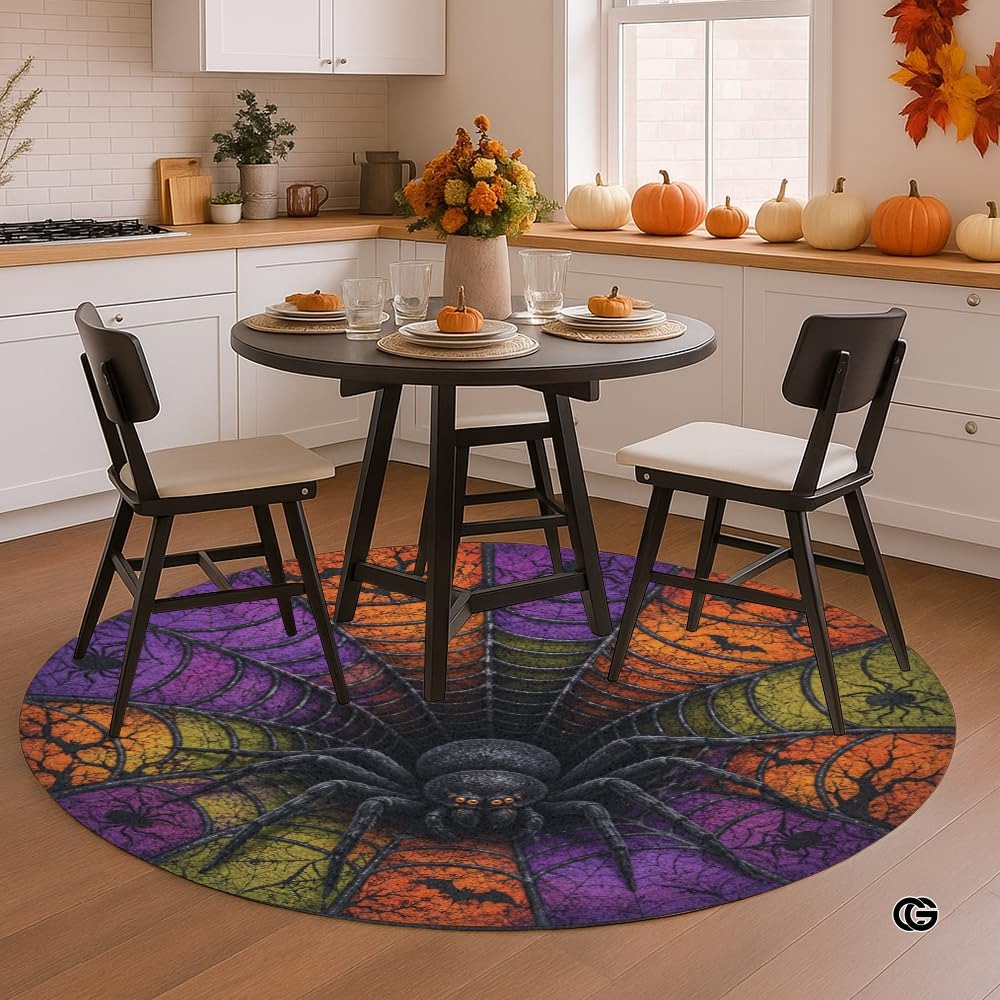Personalized Halloween 3D Optical Illusion Ghost Round Rug (A11)