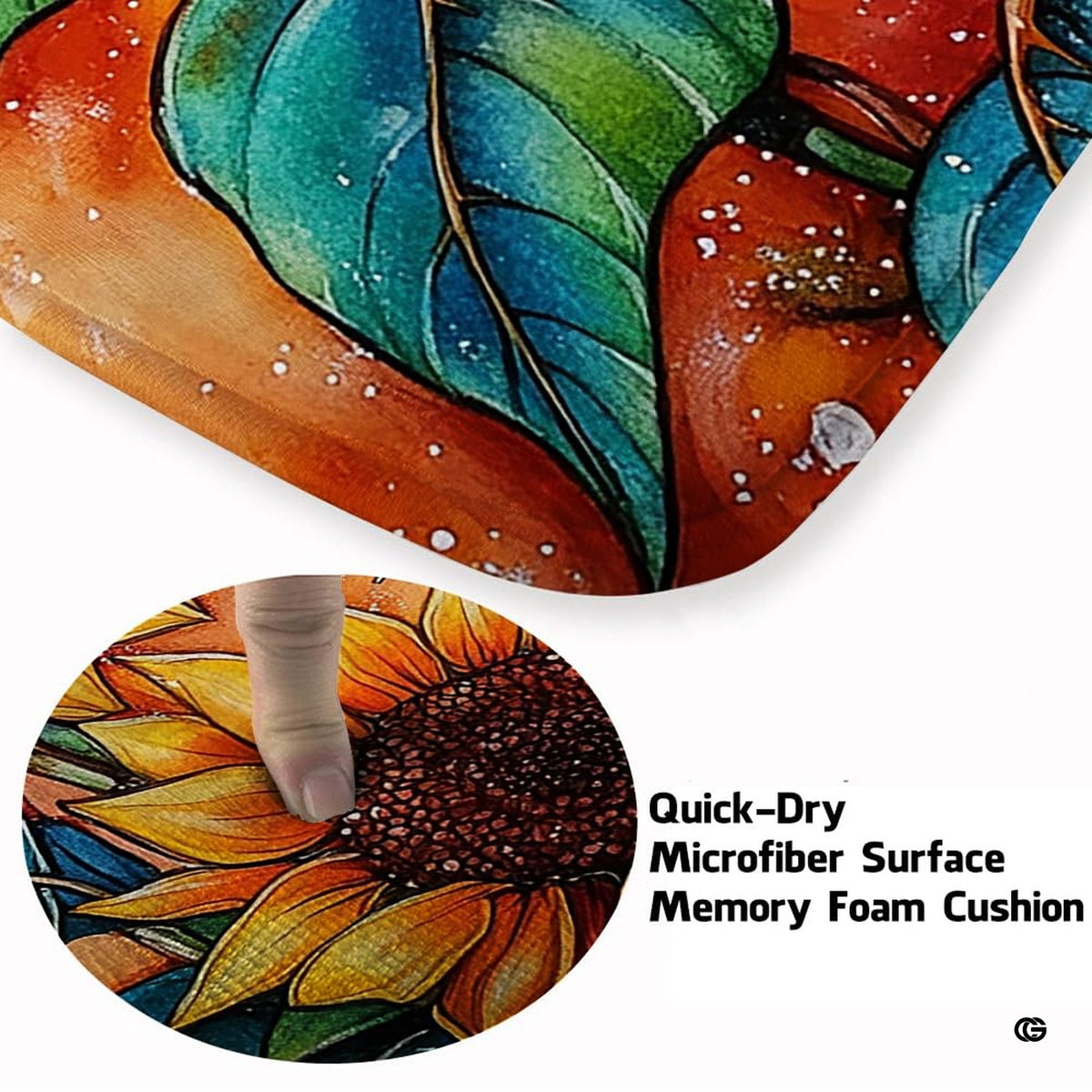 Blue butterfly shaped rug design displaying delicate black and white wing patterns near sunflower blooms. - image 3 of 7