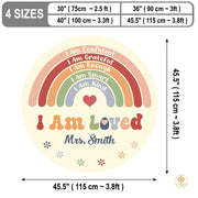 Custom Rainbow Educational Welcome Mat with ABC and Feelings