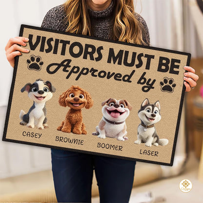 Personalized Dog Welcome Mat with Custom Text and Non Slip Backing - Style #3
