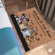 Personalized Dog Welcome Doormat for Front Door and Entryway - 4 Pets
