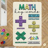 Custom Math Education Rug for Playroom and Classroom - Math D4 / 3' x 5' (Rectangular)