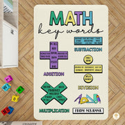 Custom Math Education Rug for Playroom and Classroom - Math D4 / 3' x 5' (Rectangular)