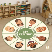 Custom Feelings Wheel Welcome Mat for Kids and Therapist