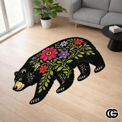 Custom Bear Paw Print Welcome Mat with Soft Plush and Non Slip Backing - A5