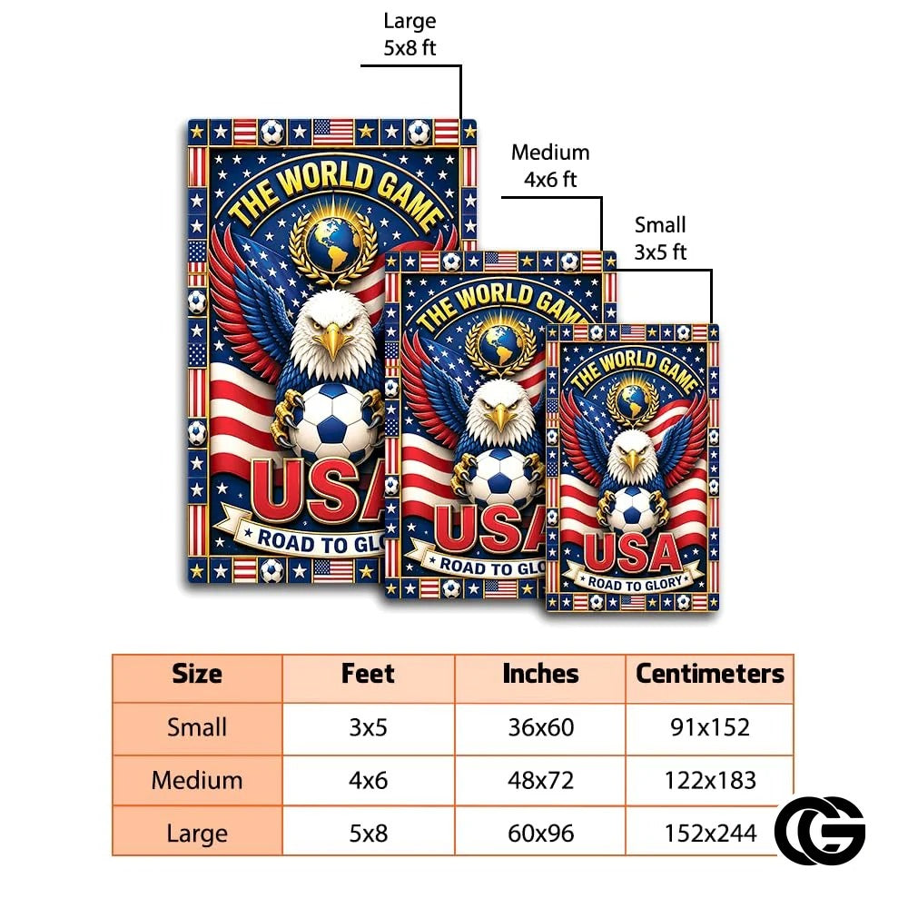 Personalized Soccer Doormat with Trophy and Flags - D7