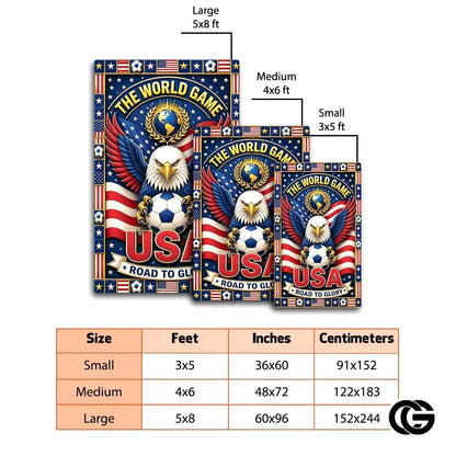 Personalized Soccer Doormat with Trophy and Flags - D7