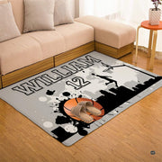 Top-down overhead view of rectangular city basketball dunk living room area rug - thumbnail image 8 of 8