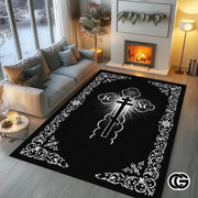 Personalized Orthodox Welcome Mat with Family Name and Cross