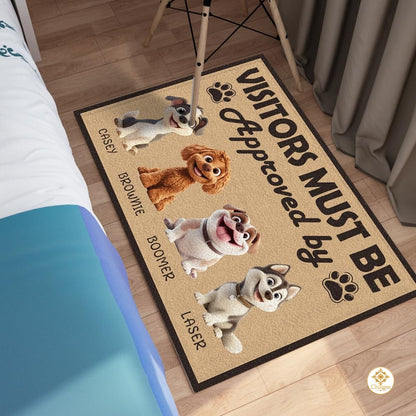 Personalized Dog Welcome Mat with Custom Text and Non Slip Backing - Style #3
