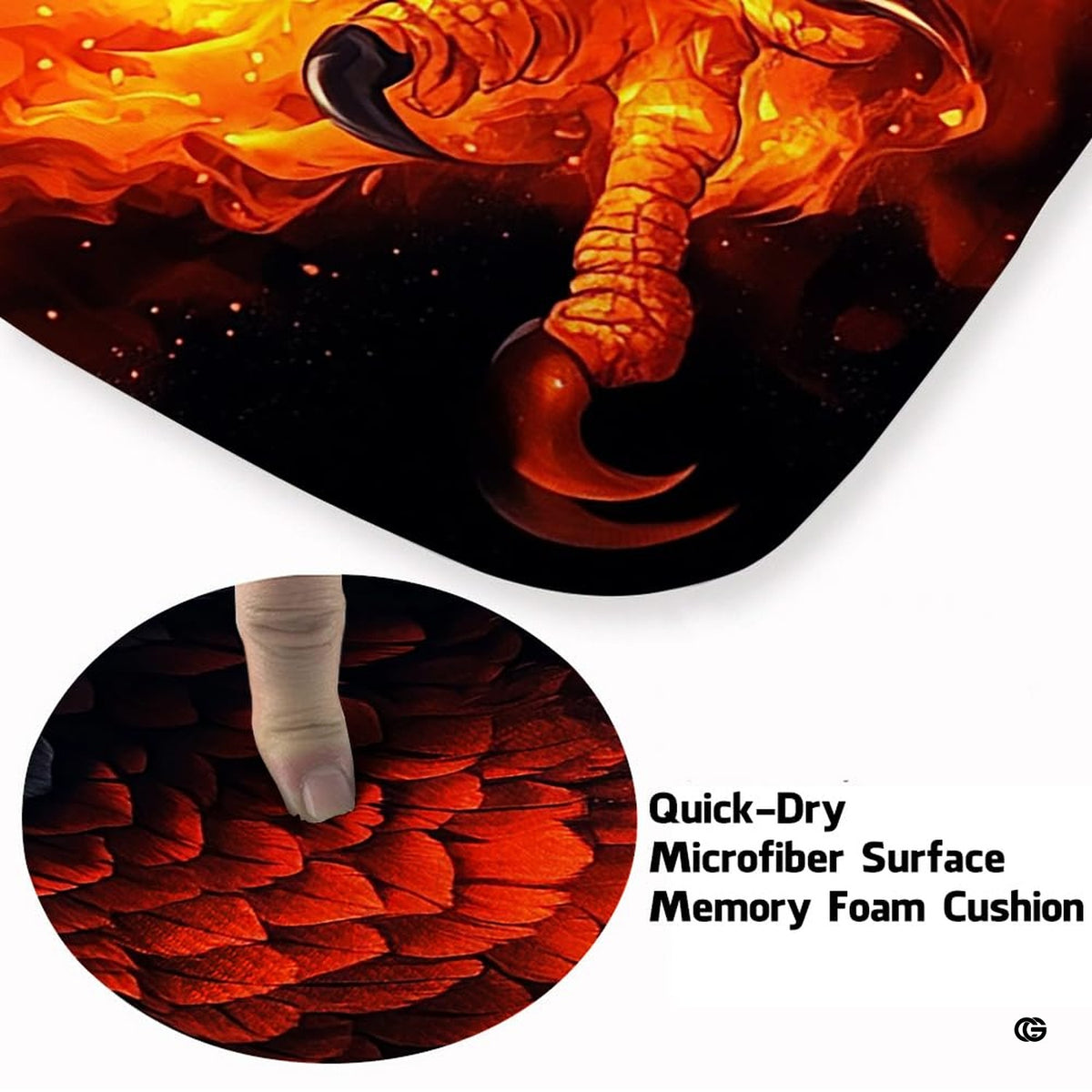 Close up texture detail of fiery eagle area rug soft pile surface and hemmed edges. - image 3 of 7