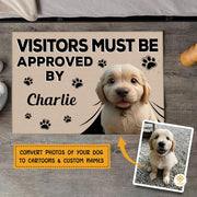 Personalized Dog Welcome Mat with Custom Name and Pet Design