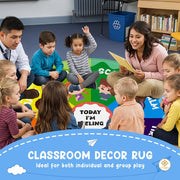 Custom Feelings Wheel Welcome Mat for Classroom and Office