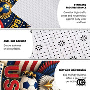 Personalized Soccer Doormat with Trophy and Flags - D7