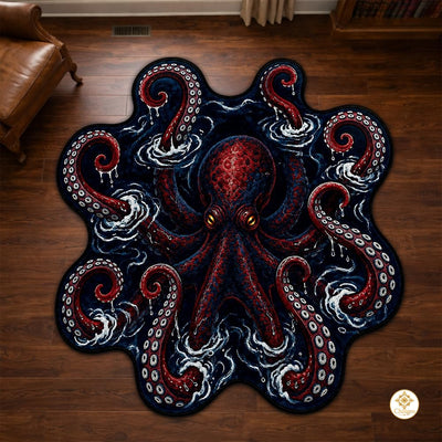 Custom Octopus Welcome Mat with Sea Monster Design