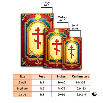 Personalized Orthodox Christian Area Rug, Custom Eastern Orthodox Russian Greek Byzantine Non-Slip Rug for Women Men, IC XC Nika Cross Mat for Living Room, Bedroom, Church Decor (D5)