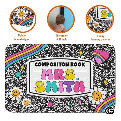 Custom Notebook Welcome Mat for Classroom and Bedroom - Composition #4 / 2' x 3' (Rectangular)