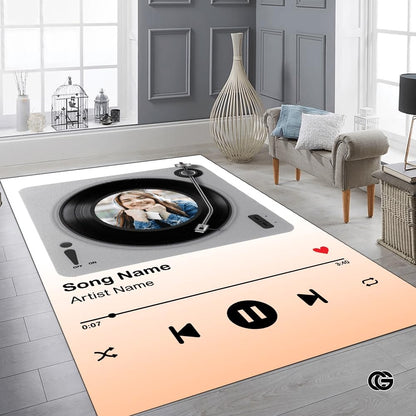 Personalized Music Welcome Mat with Custom Album Cover and Text