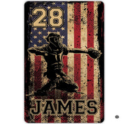 Angled perspective view showcasing the catcher silhouette and distressed flag graphic - thumbnail image 8 of 8