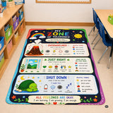 Personalized Teachers Classroom Rug, Custom Teacher Name Classroom Rules Area Rug, Feeling Chart Calming Corner Mat, Kindergarten Educational Back to School Class Decor (D1)