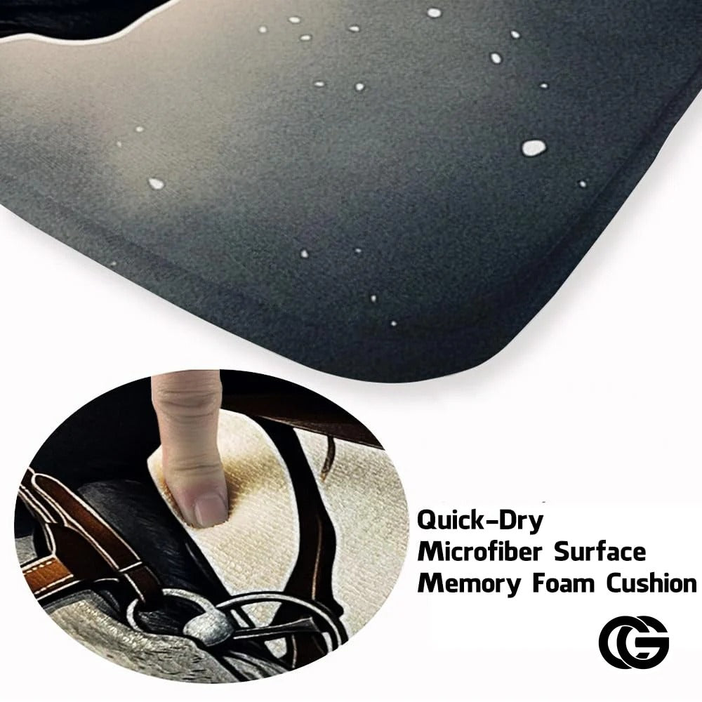 Custom Running Horse Welcome Mat for Front Door and Entryway