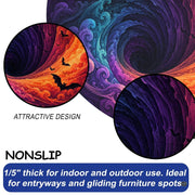 Custom Halloween 3D Optical Illusion Round Rug Skeleton Horror Area Rug (1, #9)
